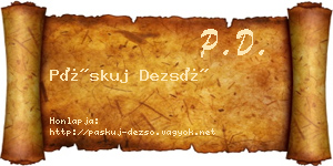 Páskuj Dezső névjegykártya