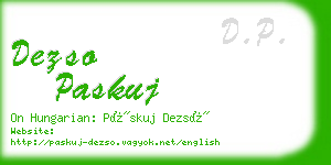 dezso paskuj business card